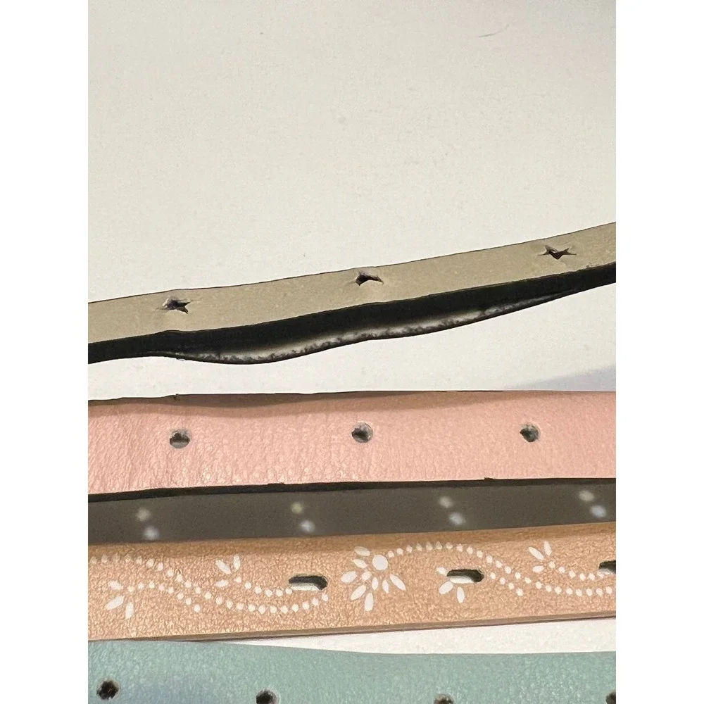 Lot‎ 5 Women's Fashion Belts Holographic Pastel Leatherette Daisy Floral 37-42